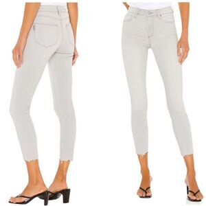 Paige Hoxton Crop In Seattle Sky High Rise Crop Raw Hem Jeans Denim Size 30
